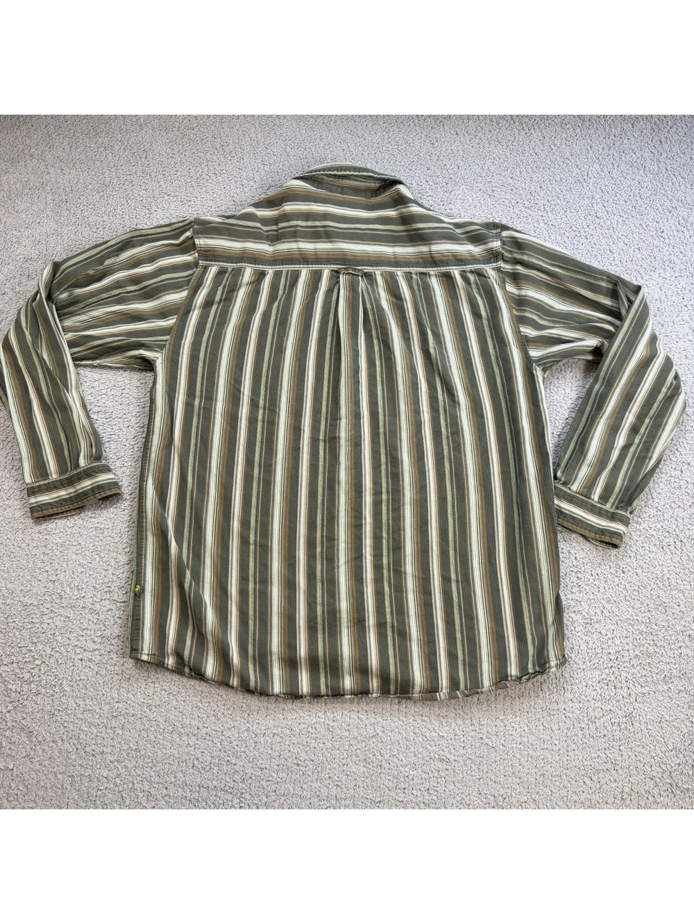 The North Face Series Striped Button Up Shirt Mens L Green Gorpcore Outdoor